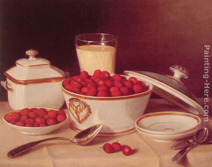 Strawberries and Cream painting - John F Francis Strawberries and Cream art painting